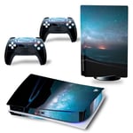 Kit De Autocollants Skin Decal Pour Disque Ps5 Fantasy Starry Sky, Version Cd-Rom T1232