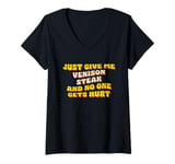 Womens Just Give Me the Venison Steak Deer Meat Thanksgiving V-Neck T-Shirt