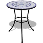 Table de Bistro Bleu et Blanc 60 cm Mosaïque - vidaXL