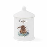 Portmeirion Home & Gifts WNC3996-XW Wrendale by Royal Worcester Coffee Canister (Hare), Bone China, Multi-Colour, 10.5 x 10.5 x 15.5 cm