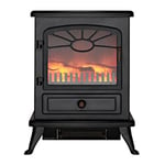 Electric Fire Stove Plug In Heater Log Burner Traditional Style in Black  ES2000