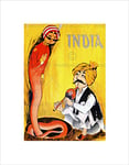 Wee Blue Coo Travel India Snake Charmer Art Wall Art Print