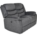 RECLINERSOFFA i mikrofiber grå 