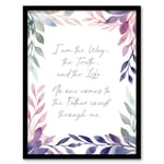 The Way The Truth The Life Violet Bible Quote New Testament Framed Art Print