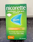 6 x Nicorette Gum Fruitfusion 4mg - 6 x 105 630 gums. 2025/26