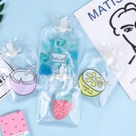 Mini Transparent Hot Water Bottle Cartoon Winter Warm Bag Portab D Leaf