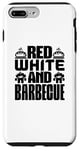 Coque pour iPhone 7 Plus/8 Plus Rouge Blanc et Barbecue - Amusant BBQ Lover