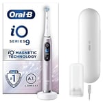 Oral-B iO9 Electric Toothbrushes For Adults, App Connected Handle, 1 Toothbrush Head & Charging Travel Case, 7 Modes with Teeth Whitening, 2 Pin UK Plug, Rose