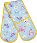 Double Oven Gloves UK Mitts Heat Resistant Mitten Heavy Duty Kitchen butterfly