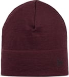 Buff Merino Lightweight Beanie Solid Garnet, One Size