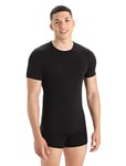 Icebreaker Men's Anatomica Short Sleeve Crewe T-Shirt - Slim Fit T-Shirt - Merino Wool Underwear - Black, XL