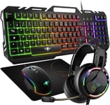 PACK GAMING 4 EN 1 PRO-MKH5 ¿ CLAVIER GAMER RGB AZERTY ANTI-GHOSTING/SOURIS GAMER 7 BOUTONS RGB 6400 DPI/CASQUE RGB/TAPIS ANTI-DÉRAPANT/PC PS4 PS5 XBOX ONE[CLA170392]