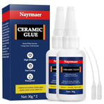 Ceramic Glue, 30 g x 2 porcelain glue repair, super glue pour poterie, céramique, porcelain, verre, plastique, métal, caoutchouc et bricolage artisanat