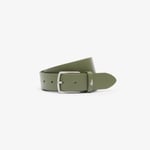 Lacoste Ceinture en cuir grainé Taille 90 cm Kaki