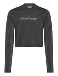 Juicy Couture Lurex Jersey Turtle Neck Ls Top Grå