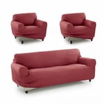 SOFAKOVER® Housse de canapé Super élastique, Motif Exclusif, Respirante, Confortable et Durable, Facile à Installer (3 Places et Deux Housses pour 1 Place), Couleur Fuchsia