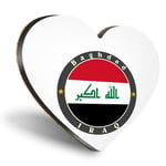 Heart MDF Coasters - Iraq Baghdad Flag Travel Stamp  #5620