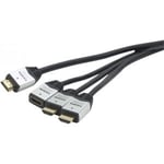 Cordon commut 2XHDMI male + 1 femelle vers 1 hdmi male