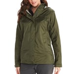 Marmot Femme Women's PreCip Eco Jacket, Veste de pluie imperméable, manteau de pluie résistant au vent, coupe-vent hardshell pliable respirant, idéal pour la randonnée Femme, Nori, S