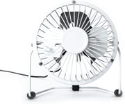 Status USB Desk Fan | 4 Inch Portable Mini Fan | Single Speed Small Fan | White