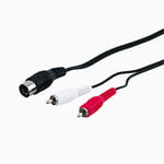 Goobay 50014 Câble Adaptateur Audio, Prise Mâle DIN Vers Prise Mâle Cinch Stéréo, 1.5m Longueur de Câble