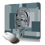 tapis de souris souple femme portrait cube respectueux de l'environnement accessoire informatique geometrique pour gamer