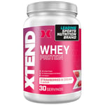 XTEND Whey Protein Powder, 30 Servings, Strawberries and Cream | 20g Protein Per Serving for Post Workout Recovery and Muscle Growth | Muscle Building Supplements