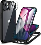 CENHUFO Coque iPhone 13 Mini, avec Protection écran Verre Trempé et Protecteur Caméra [9H Dureté] 360° Antichoc Housse Double Face Téléphone Case Portable Intégrale Etui pour iPhone 13 Mini -Noir