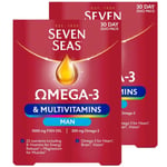 Seven Seas Omega3 & Multivitamins Man Heart Brain 1000mg Pack 2 x 60 Duo Tablets