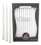 Premium Hanukkah Candles 45 Pack Decorated White 14cm Jewish Chanukah