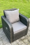 Single Reclining Rattan Arm Chair Adjustable With Cushion