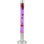 Lampe à lave xxl Alan H:76 cm au design original dans le style rétro cire rouge et liquide violet G9