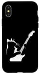 Coque pour iPhone X/XS Rockstar Chat jouant de la guitare Rock n Roll Musique et amoureux des chats