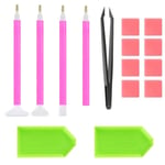 Diamond Painting Tools Kit DIY Tillbehör with Penna, Pincett, Lim och Plastbricka