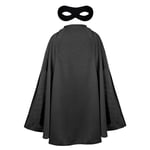 Black Cape And Mask Adults Superhero Fancy Dress Costume Unisex Comic Film Hero