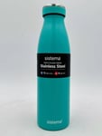 Sistema Stainless Steel Bottle Flask Cup | 500ml Double Walled | Turquoise