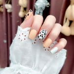 Tool Full Cover Fake Nails Leopard Round Head False Nails Nail Tips Wearable