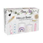 KREUL 49758-Candle Pen 6er Set Hello Baby, 6 x 29 ML, Pointe Fine, Couleurs avec Cire d'abeille pour décorer et Peindre des Bougies, Plastic, Multicolor