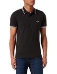 BOSS Men's Paul Curved Logo Polo Shirt, Black Coal, Large