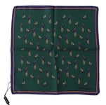 Dolce & Gabbana Mens Green Printed DG Logo Square Handkerchief Scarf Silk - One Size