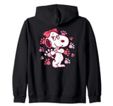 Peanuts - Belle Multi Color Paw Prints Zip Hoodie