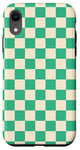 Coque pour iPhone XR Damier vert à carreaux