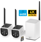 Swann MaxRanger4K 2-Pack Trådlös Kamera Övervakningssystem inkl 64GB SD Card Hub