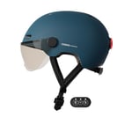 Cosmo Connected Cosmo Fusion Casque Intelligent Vélo et Trottinette avec Visière Unisex-Adult, Bleu Mat, Taille Unique