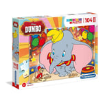 Puzzle Maxi Clementoni Disney Dumbo Éléphant 104 Pièces Jeu pour Enfant 1450