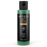 ARTEZA Craft Acrylic Paint, A601 Forest Green, 4fl oz (118 ml) Bottles, Water-Based, Blendable, Outdoor Craft Paint for Art & DIY Projects on Glass, Wood, Ceramics, Fabrics, Paper & Canvas