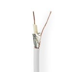 Nedis Coax Kabel På Rulle | RG6T | 75 Ohm | Dobbelt afskærmet | ECA | 50.0 m | Coax | PVC | Hvid | Gaveæske