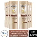 Dove Self Tan Body Lotion Nourishing Deep Care + Moisturising Lotion, 6x400ml