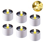 6 st Solar Lantern Tea Lights Ljus - Uppladdningsbart flimrande elektronisk Solar Led-lampa Nattljus - Flameless Solar Energy Candle For Outdoor Camp