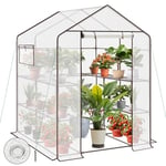 Sekey Serre de Jardin pour tomates, Plante Serre Tente d'extérieur, Serres en Plastique, 10 tablettes, 143 x 143 x 195 CM